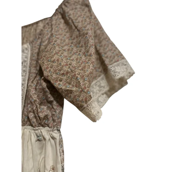 EUC Impression Floral Maxi Dress in Beige and Brown Size LG - Picture 4 of 13